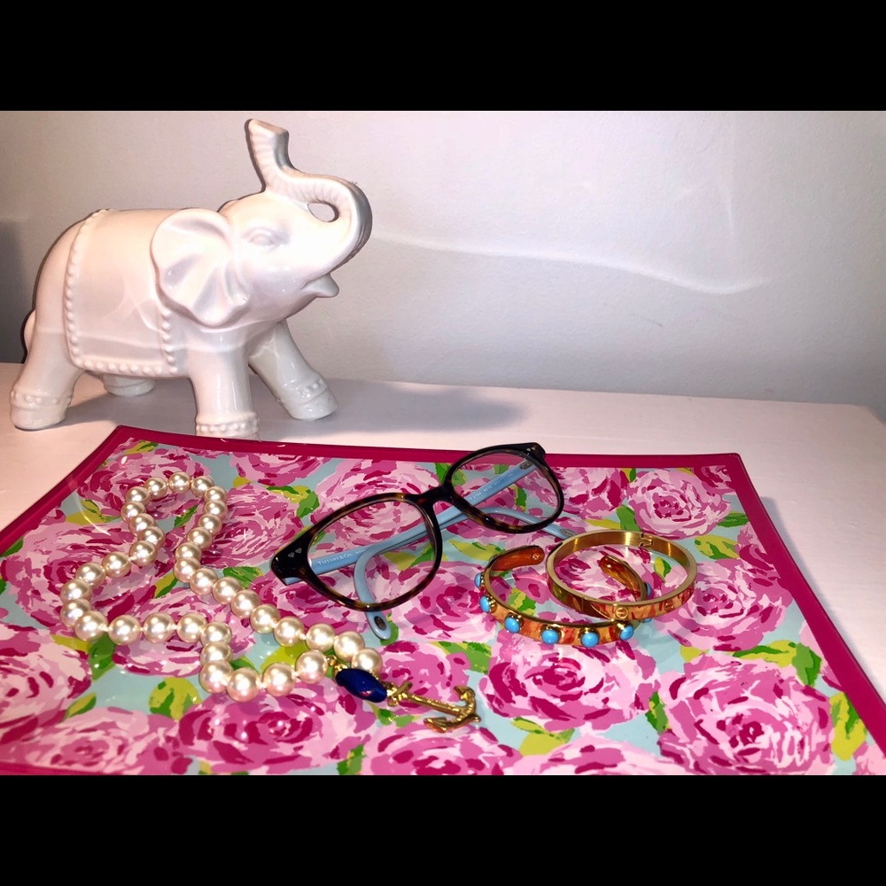 Lilly Pulitzer Pink and Green Floral Accessory Set